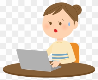 Woman Laptop Computer Clipart - イラスト 無料 パソコン 操作 - Png Download