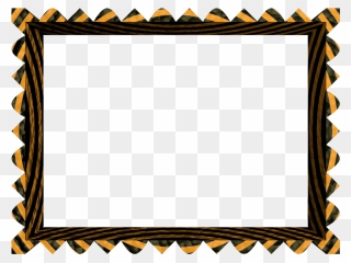 Fancy Loop Cut Border In Black Orange Color, Rectangular - Clip Art - Png Download