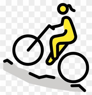 Man Mountain Biking Emoji Clipart - Mountain Bike - Png Download