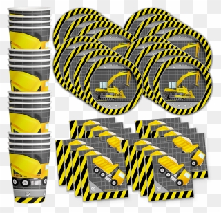 Construction Trucks Birthday Party Supplies Clipart
