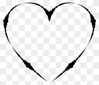 Valentine"s Clipart Divider - Heart Drawing Frame Png Transparent Png