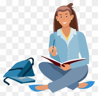Student Clipart - Sitting - Png Download