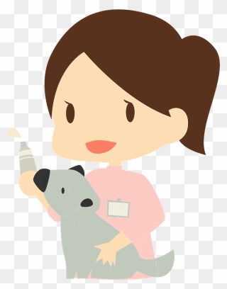 Veterinarian Woman Dog Clipart - 獣 医師 女 イラスト - Png Download