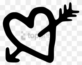 Free Png Download Heart And Arrow Drawing Png Images - Black And White Transparent Background Heart Clipart