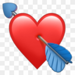Red Emoji Heart Redheart Cupidon Redemoji Arrow Heartan - Heart With Arrow Emoji Png Clipart