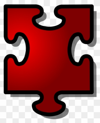 Autism Puzzle Piece Red Clipart