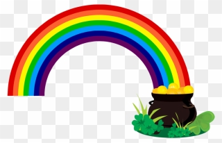 Pot Of Gold Rainbow Leprechaun Clip Art - Rainbow St Patricks Day Clipart - Png Download