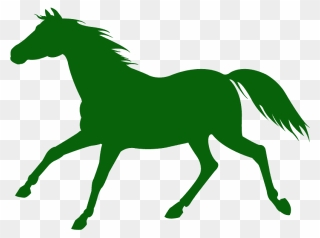 Green Horse Jumping Silhouette Clipart