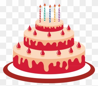 Birthday Cake Cartoon - Cartoon Birthday Cake Transparent Background Clipart