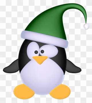 Penguin With Green Hat Clipart - Png Download