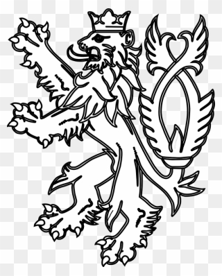 Lion Crown Heraldic Animal - Heraldic Lion Crown Clipart