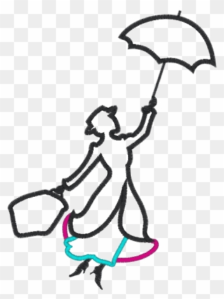 Youtube Clip Art - Mary Poppins Drawing Easy - Png Download