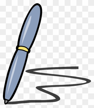 Ink, Point, Blue, Paper, Pen, Pencil, Office, Ballpoint - Cartoon Pen And Pencil Clipart