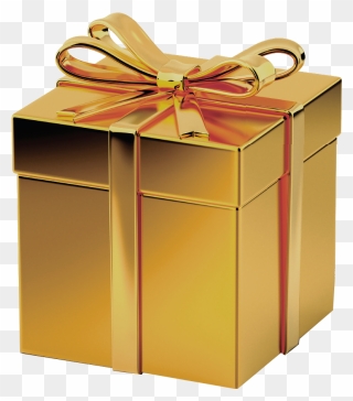 Gold Gift Box Transparent Image - Gold Gift Box Png Transparent Clipart