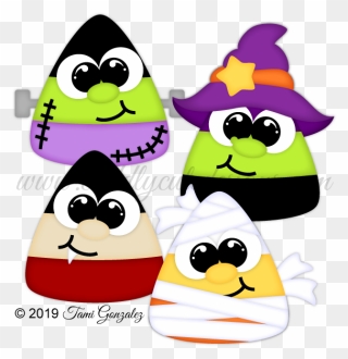 Candy Corn Spookies - Cartoon Clipart