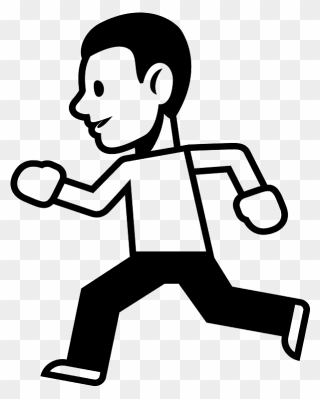 Person Running Emoji Clipart - Sport Emoji Black White - Png Download