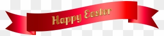 Red Happy Easter Banner Png Clip Art Image - Graphic Design Transparent Png