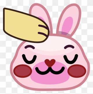 Head Pat Pink Bunny Clipart , Png Download - Head Pat Emoji Transparent