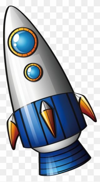 Futuristic Vector Rocket - Cartoon Spaceship Png Clipart