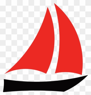 Red Sailboat Logo Clipart