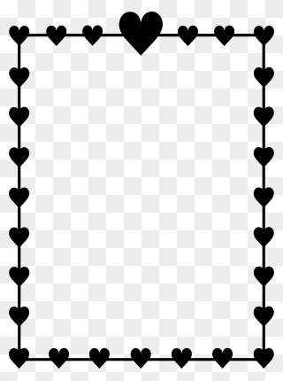 Right Border Of Heart Png - Heart Border Clipart Black And White Transparent Png
