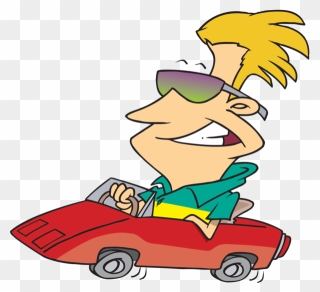 Cartoon Guy In A Car Clipart