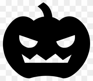 Scary Clipart Pumpkin Clip Art Black And White Library - Halloween Pumpkin Png Black Transparent Png