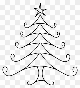 Simple Drawing Of Christmas Tree Clipart