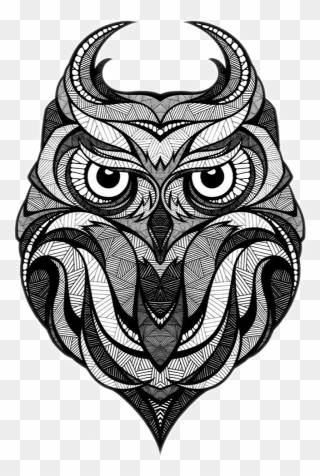 Owl Illustrator Drawing Illustration Tattoo Download - Black Owl Illustration Clipart