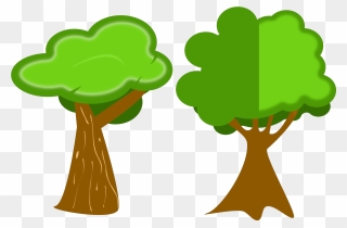 Trees And Flowers Cartoon Clipart