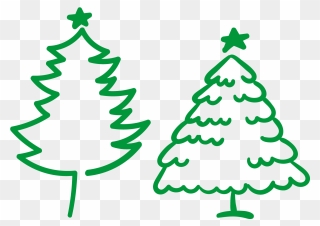 Christmas Tree Illustration - Simple Cartoon Christmas Tree Png Clipart