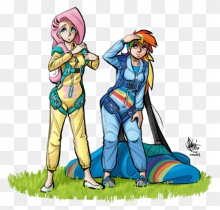 Artist Theartrix Clothes Commission Duo Fluttershy - Lunar Lander From Eyes Turned Skywards Clipart