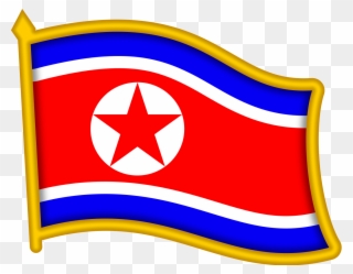 North Korea Flag Pin - North Korean Flag Pin Clipart