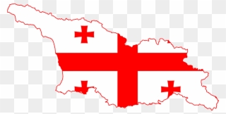 Flag Map Of Georgia - Georgia Flag Map Png Clipart
