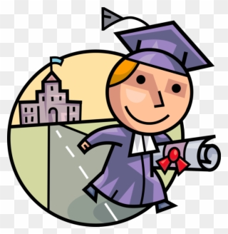 Graduate Leaves School With - High School Student Clipart Png Transparent Png