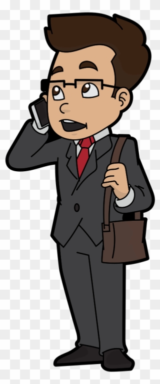 This Image Rendered As Png In Other Widths - Cartoon Person On The Phone Clipart