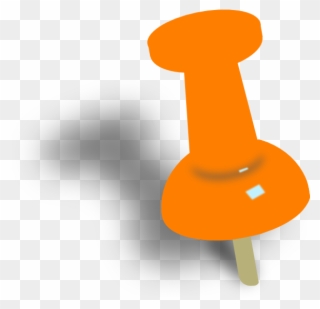 Orange Push Pin Clip Art - Orange Push Pin Clipart - Png Download