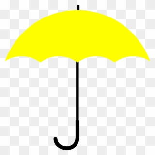 Yellow Umbrella Black Handle Clip Art At Clker Com - Illustration - Png Download