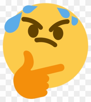 Thinksweat - Thinking Emoji Discord Meme Clipart