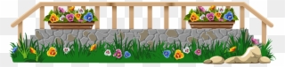 Png Royalty Free Download With Grass And Flowers Png - Flowers With Fence Clipart Transparent Png