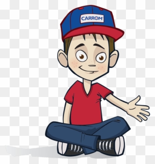 Carrom Kid - “ - Cartoon Sitting Boy Png Clipart