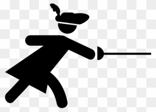 Fencing Clipart Stick Figure - Sword Fighter Icon Png Transparent Png