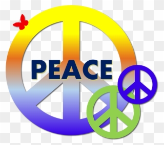 Colorful Peace Sign - Circle Clipart