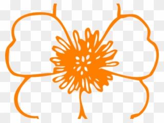 Orange Flower Clipart Buttercup - Outline Of A Poppy - Png Download