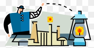 Vector Illustration Of Fossil Fuel Petroleum Oil And - Human Clipart