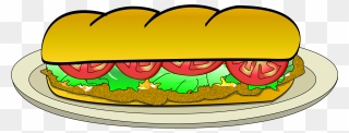 Vector Sandwich Baguette Clipart Black And White - Baguette Sandwich Clipart - Png Download