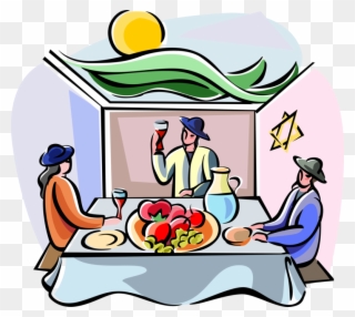 Dinner Vector Feast - Sukkot Clip Art - Png Download