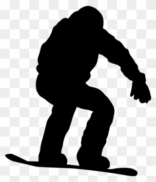 7 Snowboarder Silhouette - Portable Network Graphics Clipart