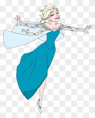 Elsa Skating - Elsa Coloring Pages Skating Clipart