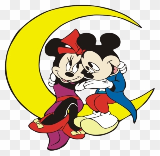 Mickey Clipart Overalls - Mickey And Minnie On The Moon - Png Download